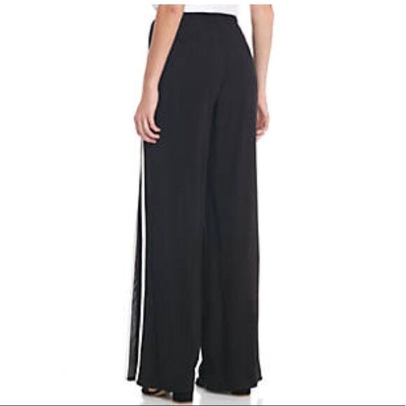 BLACK Slit Leg wide Slacks pants NWT High Waisted Trousers - Picture 2 of 5